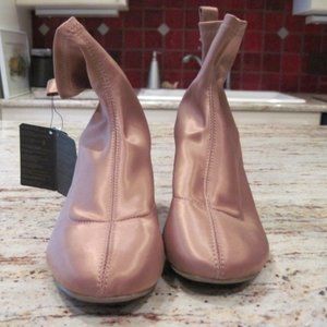 Satin Booties Size 5.5  New Champagne Pink